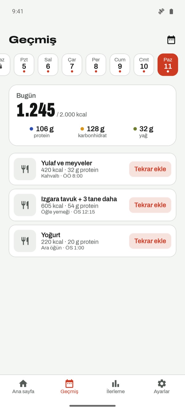 Takvimde geçmiş